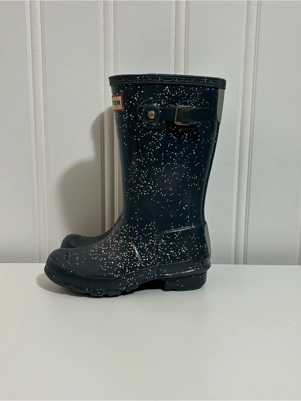 Hunter Kids Navy blue glitter Sparkle Rain Boots kids 1